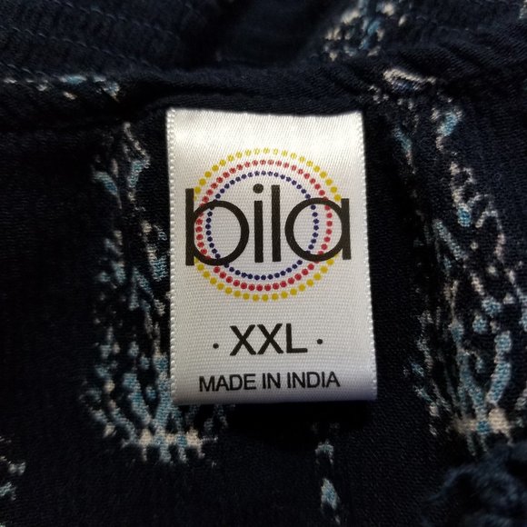 Bila dress XXL abstract geometric tribal floral crochet neck midi maxi boho - Picture 13 of 14